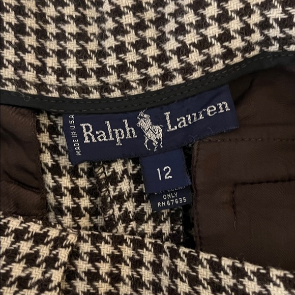 Ralph Lauren vintage made in USA 100% wool houndstooth midi skirt - Picture 4 of 6